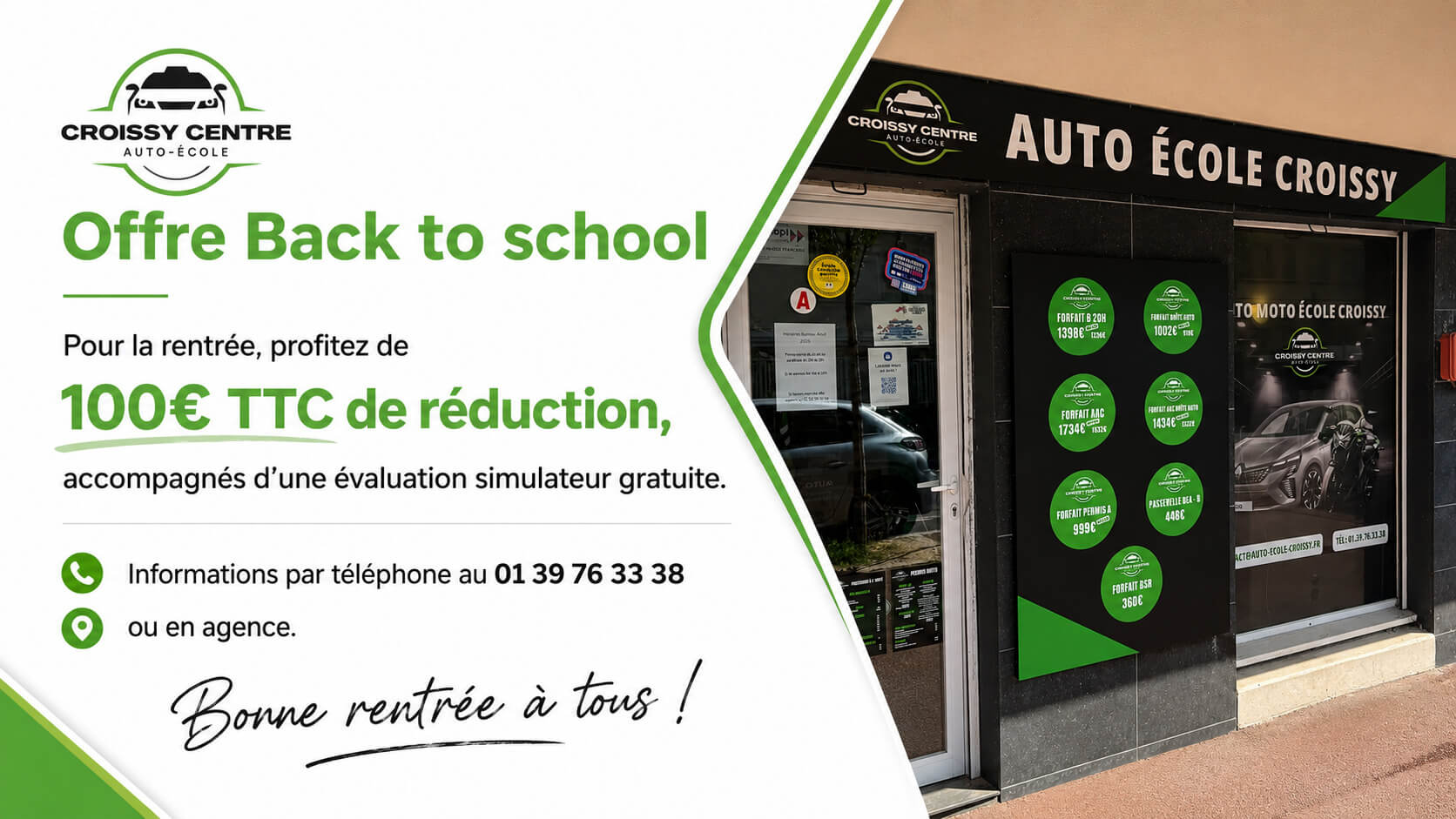 Offre Back to school Auto-école Croissy Centre